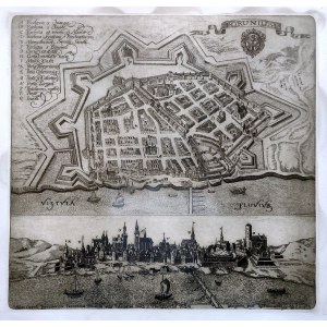 Piotrowski Mirosław - panorama Toruně podle Meriana 1652