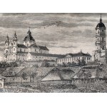 Jan Krajewski - Drevoryt - Pochaivský kláštor 1875 [Kresy, Volyň , Ukrajina].