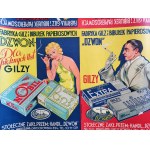 Przedwojenny plakat reklamowy Fabryka Gilz i Bibułek Dzwon w Warszawie - lata 20