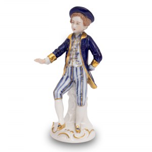 Figurka porcelanowa zdobiona malaturą, XIX w.