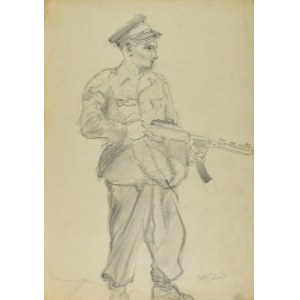 Kasper POCHWALSKI (1899-1971), Soldat mit einem Gewehr, 1953