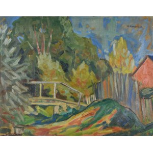 Michał KWAŚNY (1919-1997), Mostek nad potokom, 1957