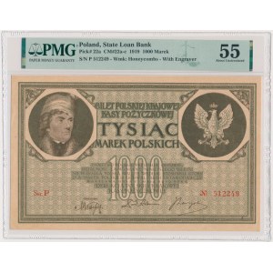 1.000 marek 1919 - Ser.P - PMG 55 - intensywny druk