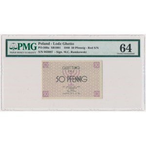50 Pfennig 1940 - red numerator - PMG 64
