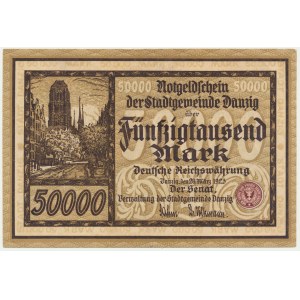 Gdaňsk, 50 000 marek 1923 - pěkný