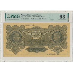 10.000 marek 1922 - K - PMG 63