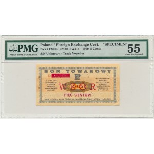 Pewex, 5 centów 1969 - WZÓR - Ea - PMG 55