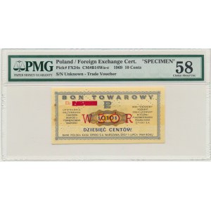 Pewex, 10 centów 1969 - WZÓR - Eb - PMG 58