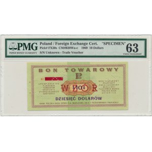 Pewex, 10 dolarów 1969 - WZÓR - Ef - PMG 63