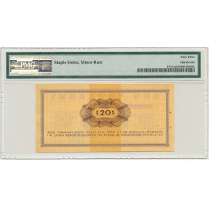 Pewex, 20 dolarów 1969 - WZÓR - Eh - PMG 63