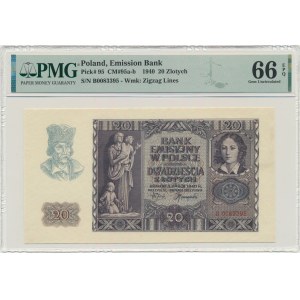 20 złotych 1940 - B - PMG 66 EPQ