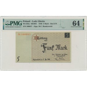 5 Mark 1940 - orange serial number - PMG 64 - cardboard paper