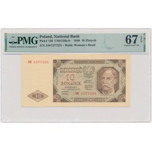 10 złotych 1948 - AW - PMG 67 EPQ