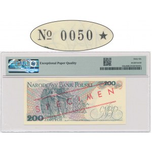 200 złotych 1982 - WZÓR - BU 0000000 - No. 0050 - PMPG 66 EPQ - niski numer wzoru