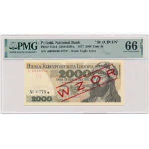 2.000 złotych 1977 - WZÓR - A 0000000 - No.0775 - PMG 66 EPQ