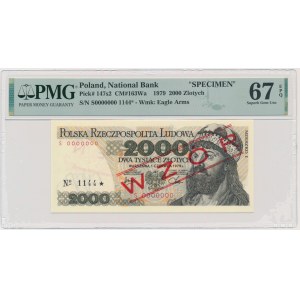 2.000 złotych 1979 - WZÓR - S 0000000 - No.1144 - PMG 67 EPQ