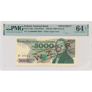 5.000 złotych 1986 - WZÓR - AY 0000000 - No.0086 - PMG 64 EPQ