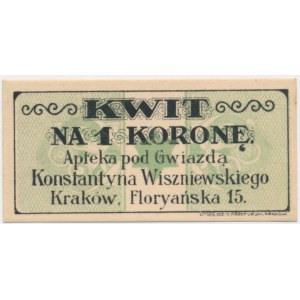 Kraków, Apteka pod Gwiazdą, 1 korona 1919 - blankiet -