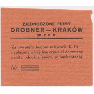 Kraków, Zjednoczone Firmy Drobner, 2 korony 1919 - blankiet -