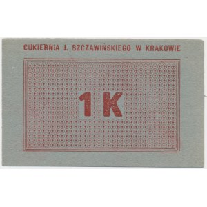 Kraków, Cukiernia J. Szczawińskiego, 1 korona 1919 - blankiet -