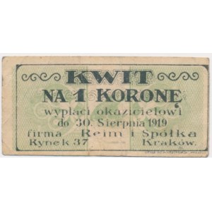 Kraków, Reim i Spółka, 1 korona 1919
