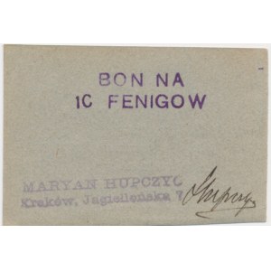 Kraków, Maurycy Hupczyc, 10 fenigów 1920 - RZADKIE