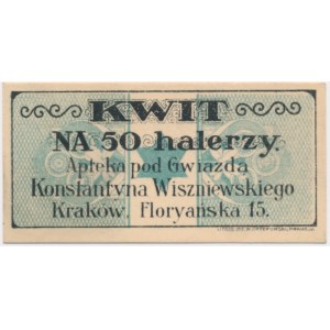 Kraków, Apteka pod Gwiazdą, 50 halerzy 1919 - blankiet -