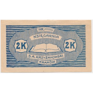 Krakov, knihkupectví S.A. Krzyżanowski, 2 koruny 1919 - prázdný -.