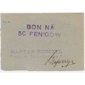 Kraków, Maurycy Hupczyc, 50 fenigów 1920 - RZADKI