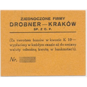 Kraków, Zjednoczone Firmy Drobner, 50 halerzy 1919 - blankiet -