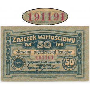 Bydgoszcz (Bromberg), 50 fenigów 1920 - numer radarowy
