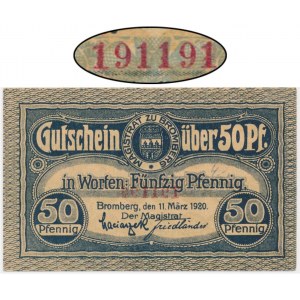 Bydgoszcz (Bromberg), 50 fenigów 1920 - numer radarowy