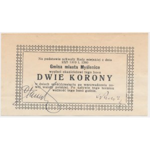 Myślenice, 2 korony 1919 - niekasowany - RZADKIE