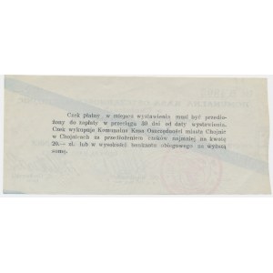 Chojnice, czek na 2 złote 1939