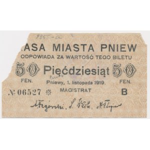 Pniewy (Pinne), 50 fenigów 1919