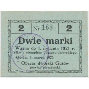 Gutów, 2 marki 1920 - ramka A na górze i na dole