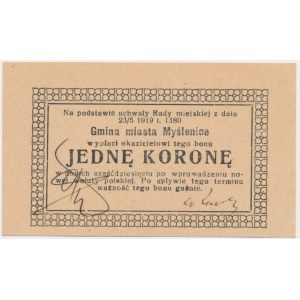 Myślenice, 1 korona 1919 - niekasowany
