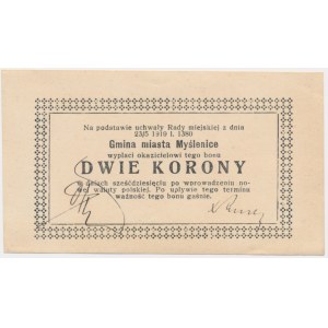 Myślenice, 2 korony 1919 - niekasowany