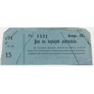 Chodecz, 15 kopiejek 1914 - nieodcięty bon