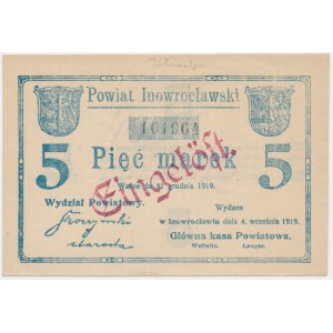 Inowrocław, 5 marek 1919 - stempel EINGELÖST
