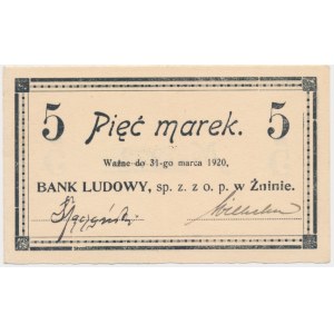 Żnin (Znin), Bank Ludowy, 5 marek 1920