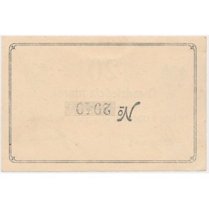 Żnin (Znin), Bank Ludowy, 20 marek 1920 - odwrotka