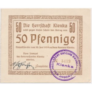 Klęka (Klenka), 50 fenigów 1919 - stempel B