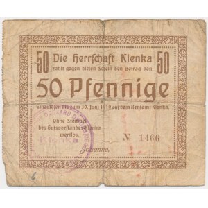 Klęka (Klenka), 50 fenigów 1919 - stempel B