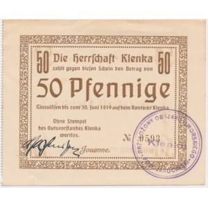 Klęka (Klenka), 50 fenigów 1919 - stempel B