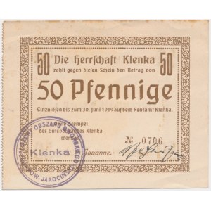 Klęka (Klenka), 50 fenigów 1919 - stempel B