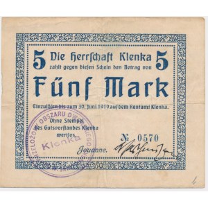 Klęka (Klenka), 5 marek 1919 - stempel B