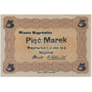 Wągrówiec (Wągrowiec/Wongrowitz), 5 marek 1919 - skasowany UNGULTIG