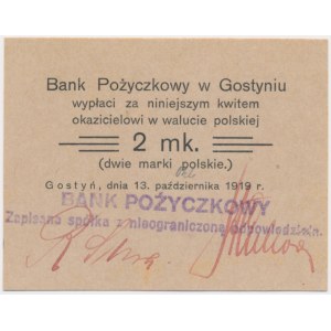 Gostyń, Bank Pożyczkowy, 2 marki 1919