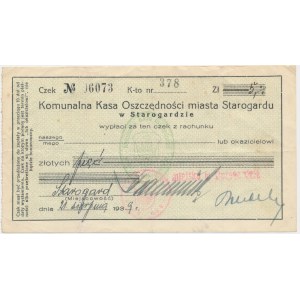 Starogard, check for 5 gold 1939
